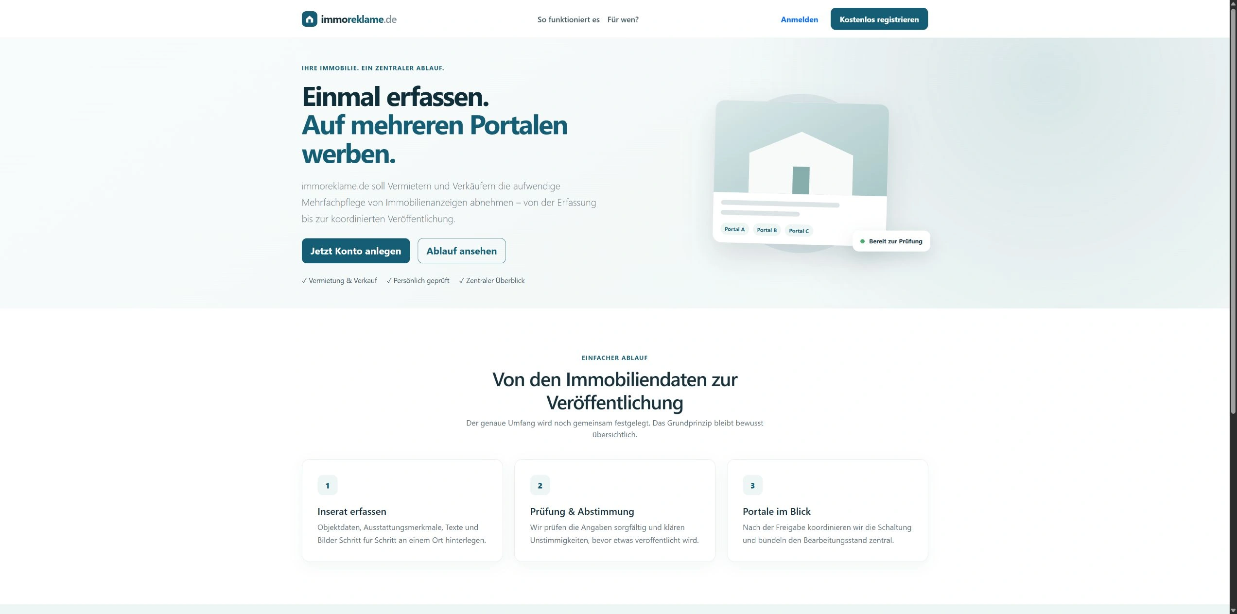 Website-Vorschau von Immo Reklame