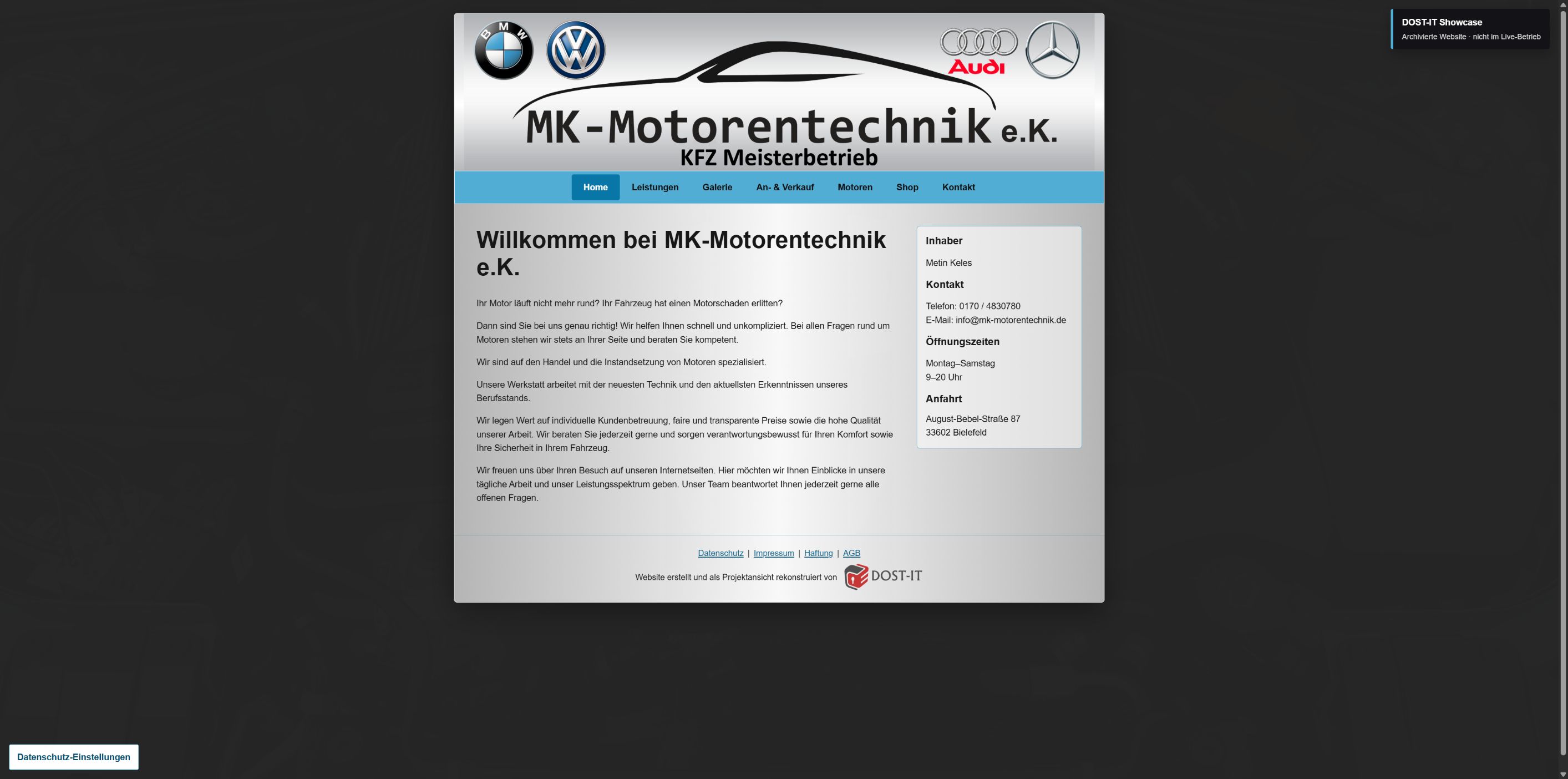 Website-Vorschau von MK-Motorentechnik