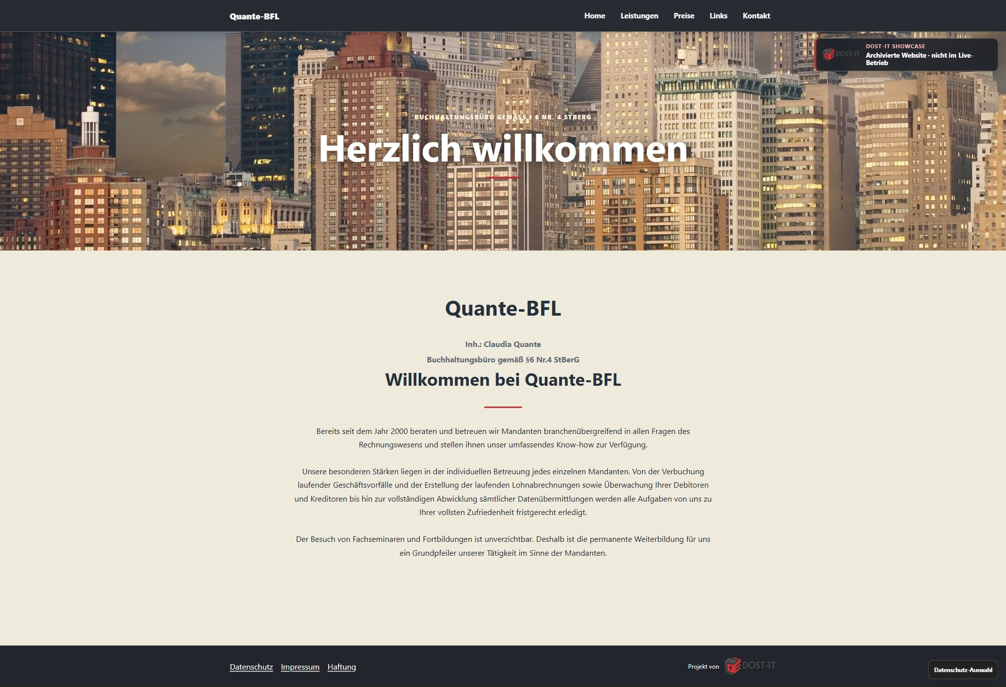 Website-Vorschau von Quante-BFL