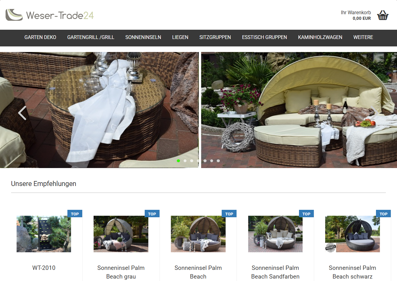 Website-Vorschau von WeserTrade24